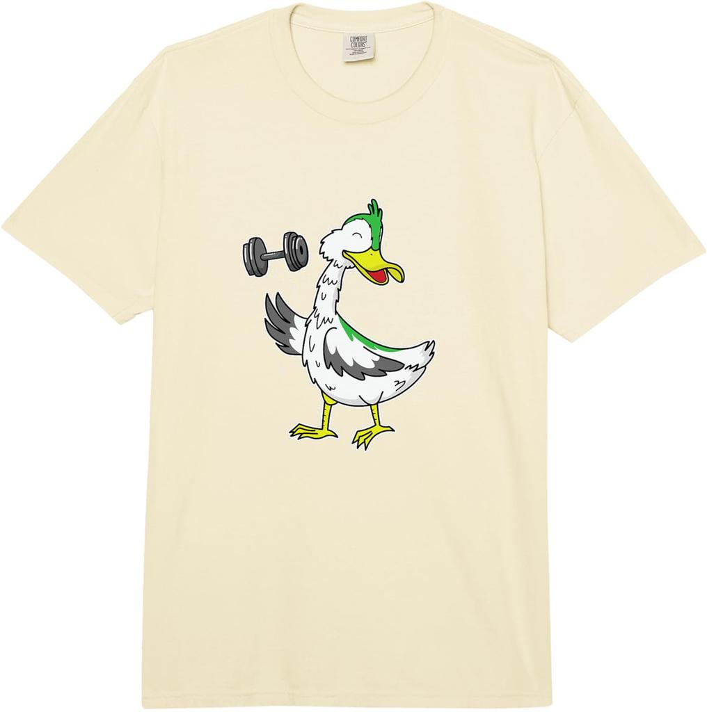Duck Does Fitness Sport Comfort Colors Adult Heavyweight T-Shirt 100% Cotton Training Exercise Gym Sport Shirt Short Sleeve Gym