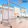 Galvanized Steel Pipe Clothes Rack for Balcony or Bedroom - Floor Standing Hanger