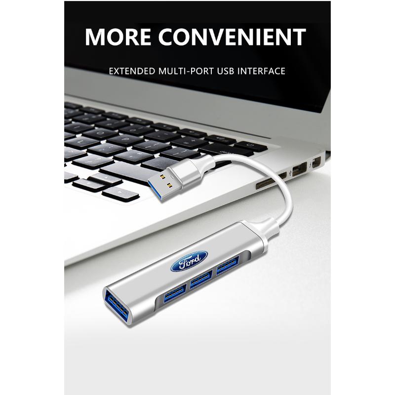 Neuer Typ-C auf USB Adapter Multi-Port Verteiler Hub Autozubehör Für Ford Focus Mondeo Kuga Fiesta MK7 Escort Explorer Edge 2 4 MK2