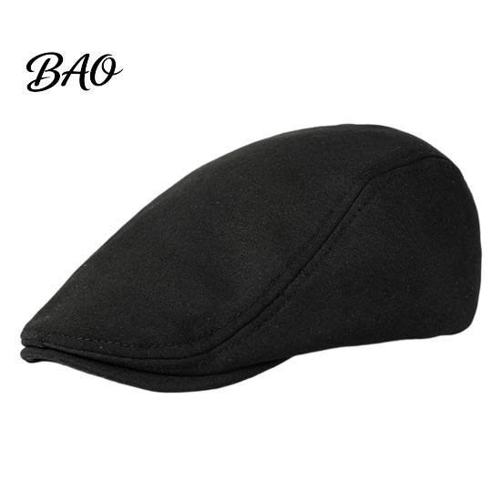 Comfortable Fit Hat Men Woolen Newsboy Flat Cap, Soft Fitted Driving Cabbie Hat, Retro Peaked Cap Style for Spring And Autumn Casual Daily Wear