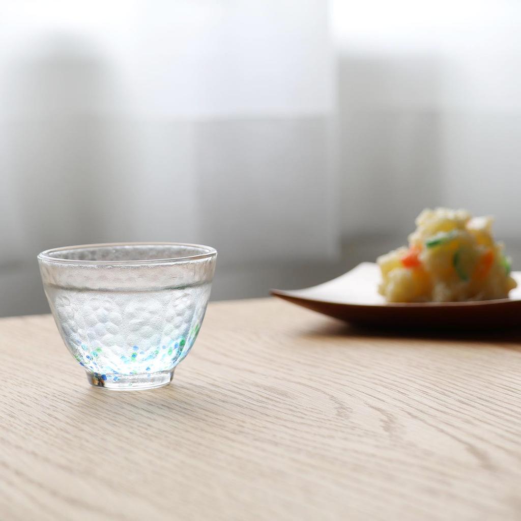 Aderia (ADERIA) Shonai Craft Sake Cups, 60ml, Hana Tsuduri Design, Set of 6, Crystal Glass, Made in Japan, F-70091