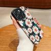 Vertical Leather Shell Chrysanthemum Printed Patterned Shockproof Soft Silicone Case with Camera Lens Full Protection for IPhone Samsung