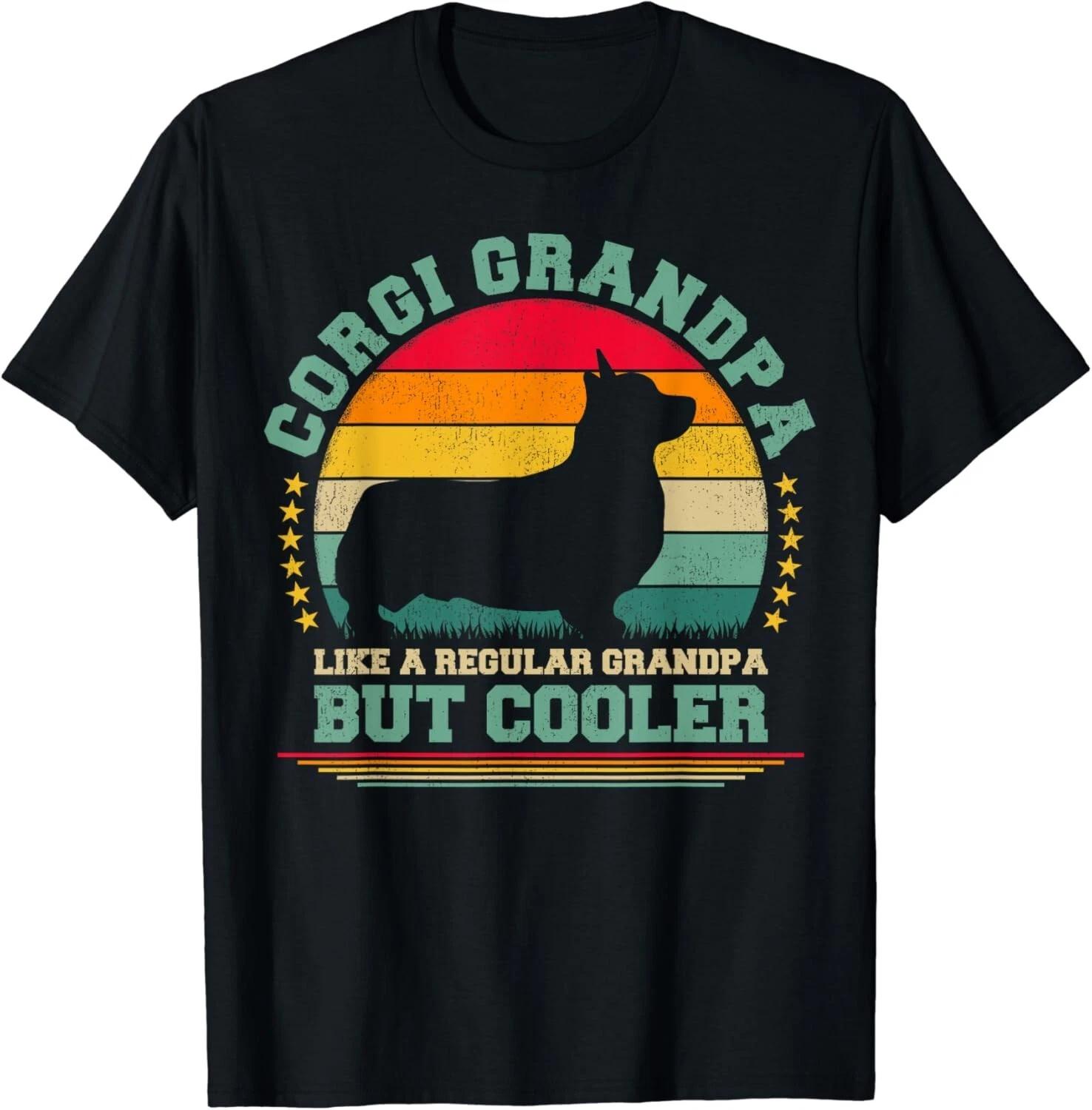 Corgi Dog Lover Funny Vintage Corgi Grandpa Father_s Day Gift Unisex T-Shirt 4XL