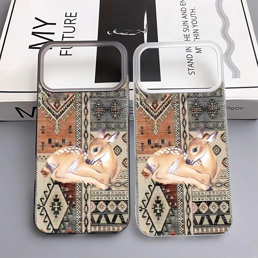 Cloth Patterned Deer Phone Case For IPhone 17 Pro Max 17Air 11 13 12 14 15 16 Plus Soft Silicone Fashion 15 Pro Cover Case