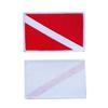 2 Pieces Flag Patch Patches Backpack Badge Scuba Diving Dive Sew On Embroidered