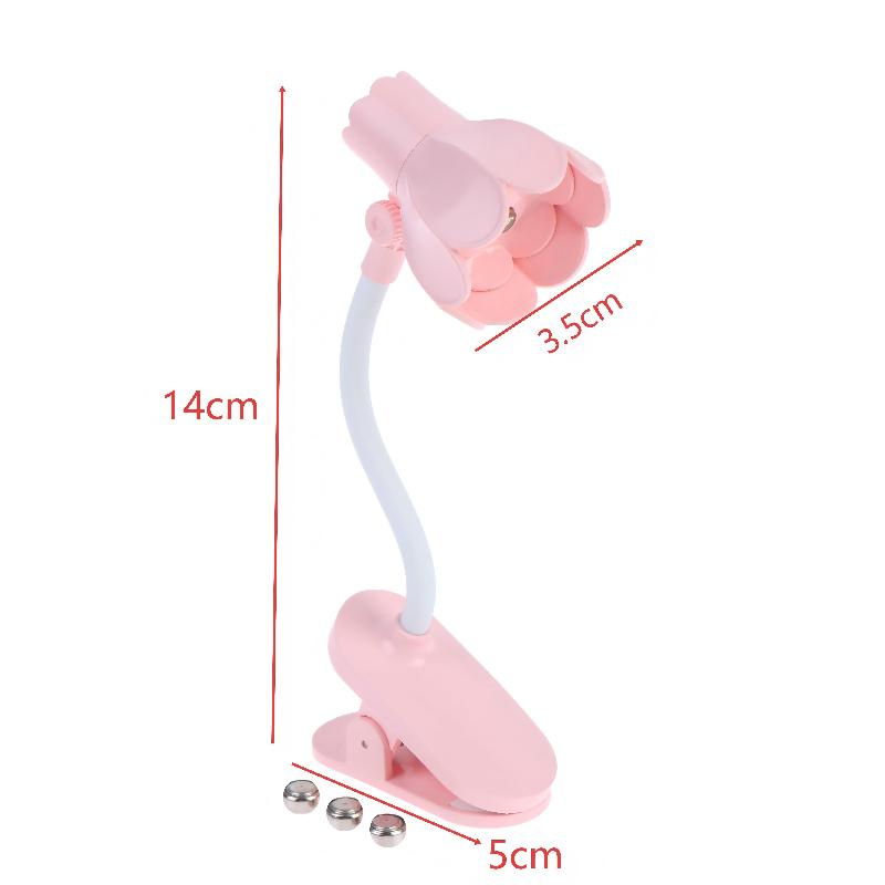 Flower Shaped Clip On Led Reading Light Desk Lamp Mini Eye Protection Book Lamp Warm Soft Light For Dorm Bed Desk Study Decor
