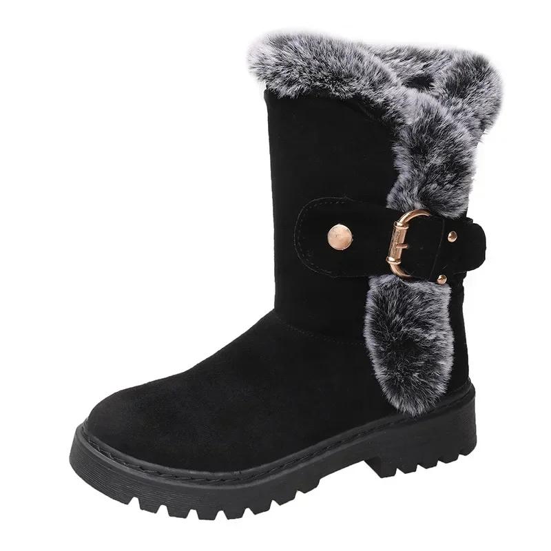 

Женские зимние ботинки утепленные элегантные на среднем каблуке плюс теплая обувь для женщин зима 2025 демисезон весна на слякоть горячая мода 40