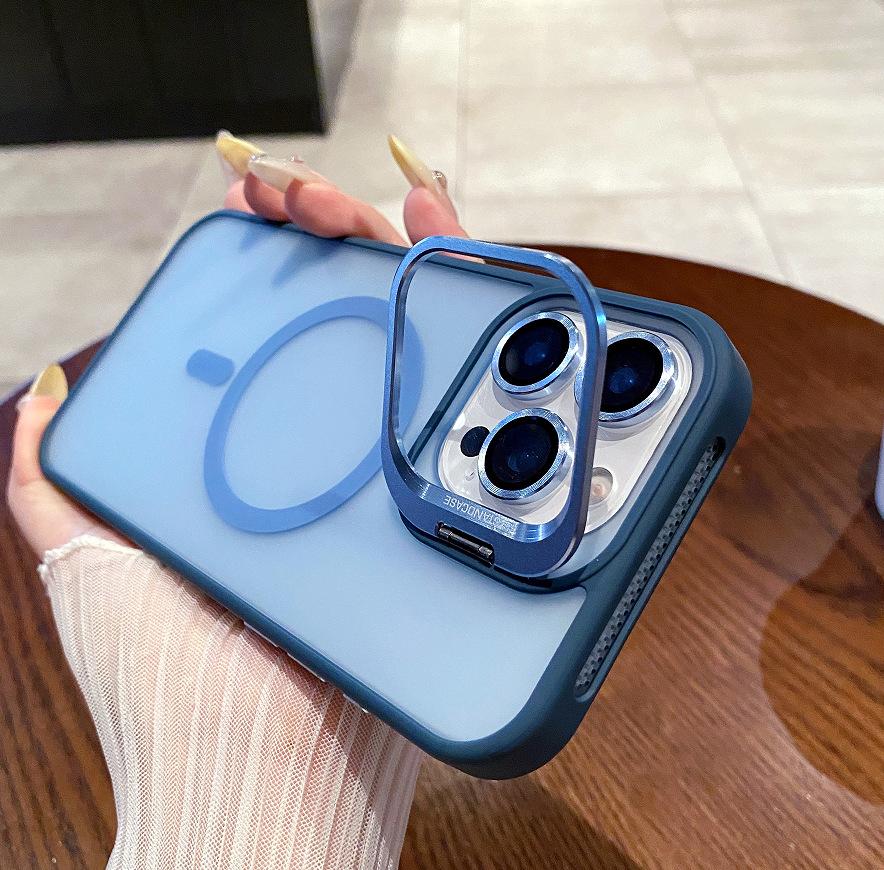 Skin matte mobile phone case iPhone16 metal lens holder magnetic attraction U2 Apple advanced sense 15PRO suitable