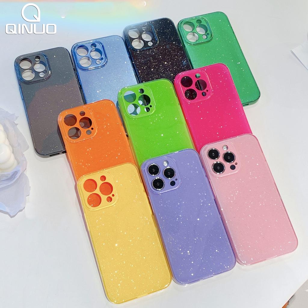Luxury Bling Glitter Neon Candy Color Case For iPhone 17 Air 16 15 14 Plus 13 11 12 Pro X XS XR Max Soft Silicone Bumper Cover