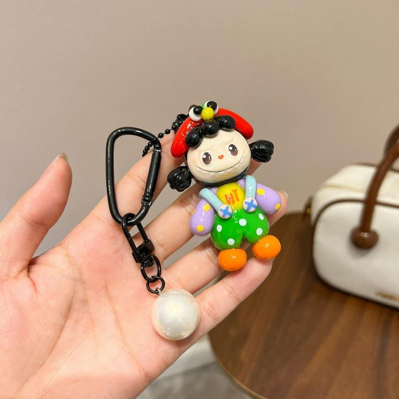 Portachiavi Bambola Ciondolo Labu Ciondolo Borsa Argilla Dipinto a Mano Piccolo Regalo Portachiavi Cartone Animato Bubu