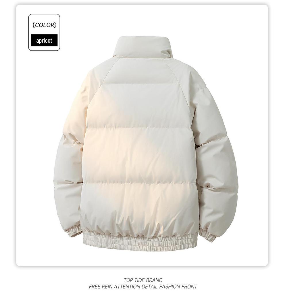 Color Block Stand Collar Cotton Padded Jacket – Warm, Casual, and Versatile Winter Coat