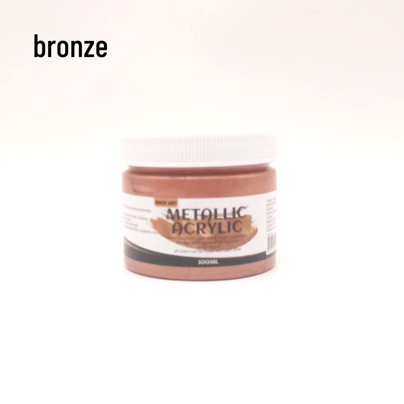 Iridescent Metallic Acrylic Paint, 100ml - Buddha Light Silver for Fluid Art, Walls, Hand-Painted Shoes, Gold Touch.