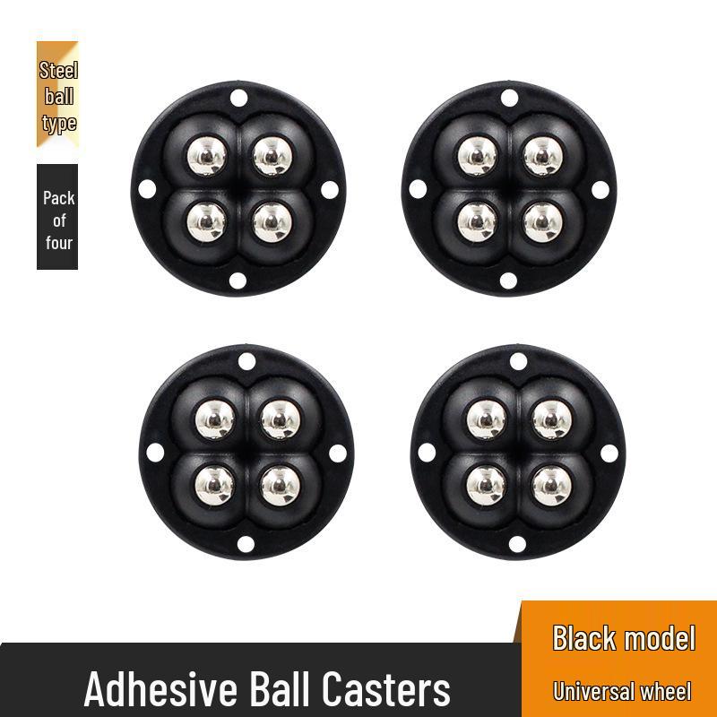 Silent Nylon Ball Bearing Casters - No-Drill Universal Steel Furniture Wheels