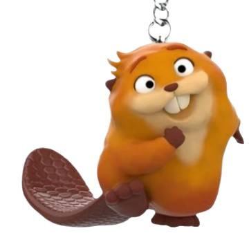 Neuer Animationsfilm Biber-Verwandlungsplan Niedliches Anime-Zubehör Plüsch-Anhänger Schlüsselanhänger Kindergeschenk brown