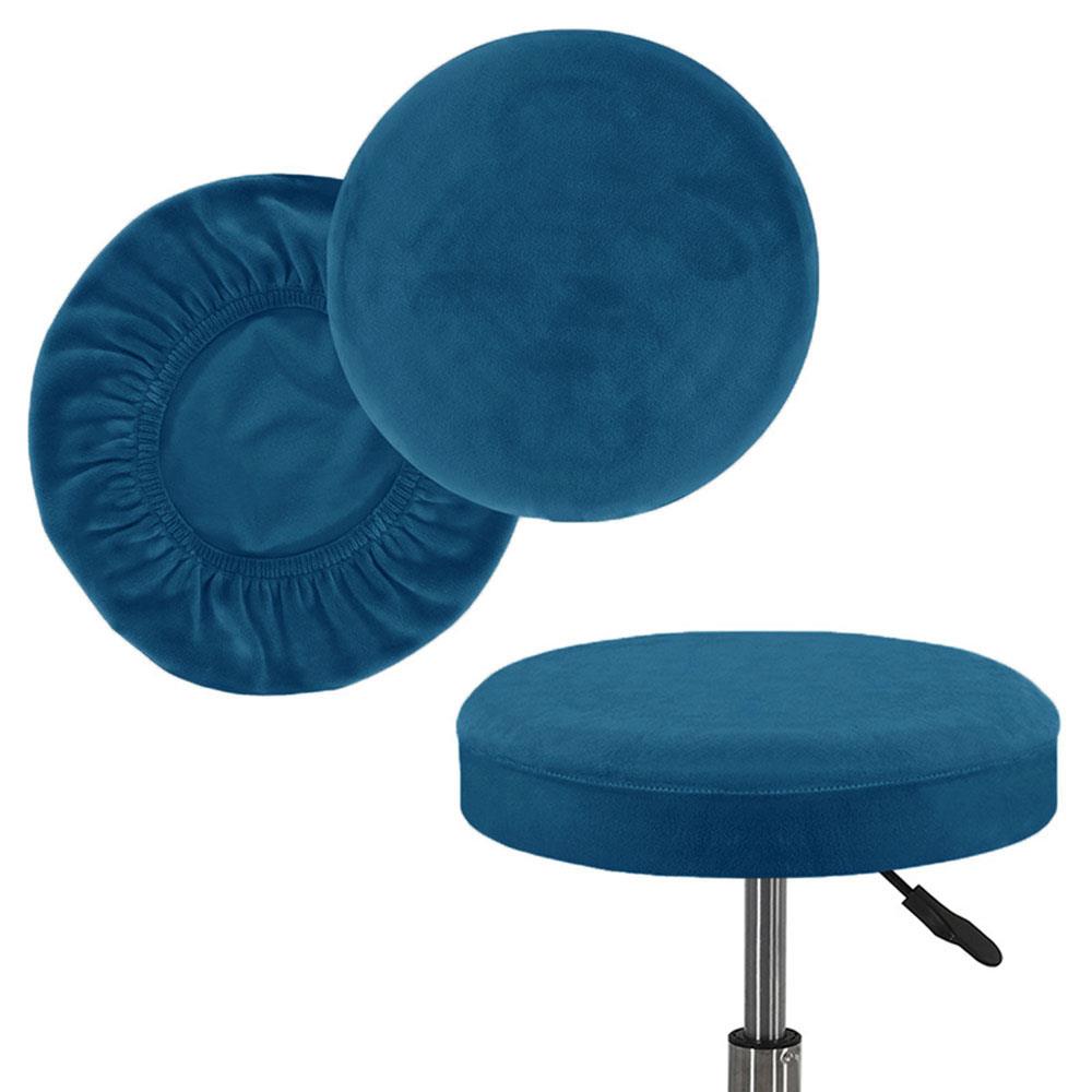Winter Velvet Round Stool Cover Universal Elastic Plush Chair Slipcover For Bar Coffee Shop Swivel Chairs Home Protection
