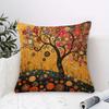 Almofada Árvore Floral Dourada de Gustav Klimt - Impressão 2D Dupla Face Boêmia com Zíper Almofada Lavável