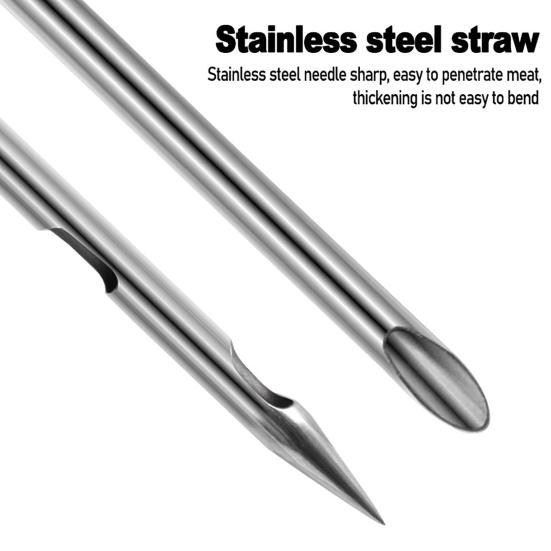 Turkey Baster Food Grade Heat-resistant Comfortable Grip with Silicone Suction Bulb Includes 2 Detachable Needles Cleaning Brush