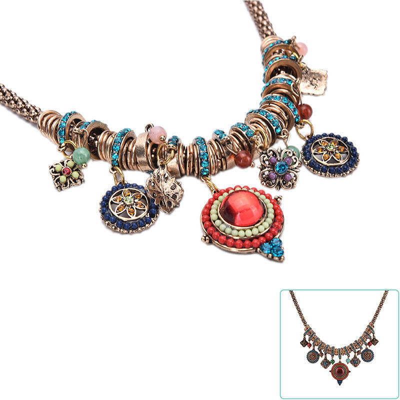 Gypsy Ethnic Tribal Turkish Boho Chain Bid Necklace Tassel Pendant Fringe