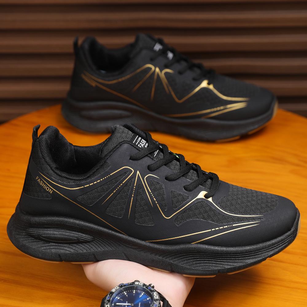 

Мужские модные легкие низкие повседневные кроссовки: Мода Осень/Зима, Дышащие, Нескользящие, Износостойкие для Студентов 42 чёрный