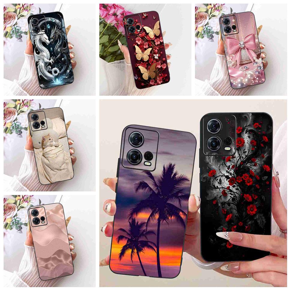 For Motorola Moto S30 Pro 5G XT2243-2 Case Cartoon Cat Butterfly Silicone TPU Black Cover For MOTO S30 Pro 5G Phone Shell Bumper