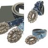 Beaded Trim Fabric Waist Belt Adult Fashion Rhinestones Buckle Waistband Dress Belt 2000s Girl Pants Belt Waist Decors