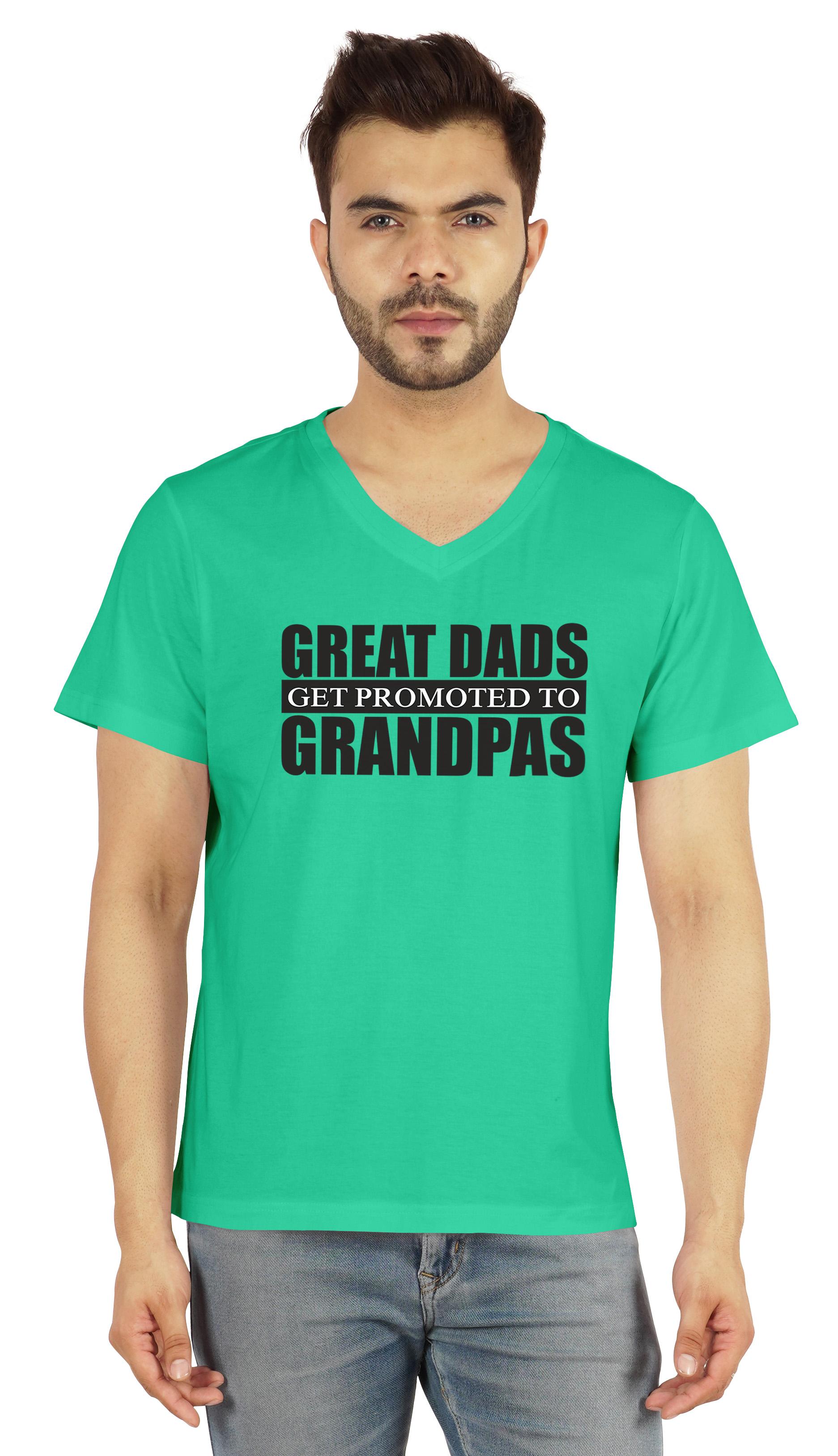 

Чоловіча футболка Inkmeso для дідуся Великі татусі вперше отримають підвищення до дідусів Футболка з буквеним принтом XXL кольору морської хвилі