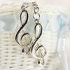 Fashion Unisex Alloy Music Note Pendant Keychain Keyring Key Ring Fob Decor