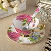 Set di Tazze e Sottotazze da Caffè in Osso Cinese Fine, Tazza da Tè in Porcellana, Festa del Tè Pomeridiano, 200ml