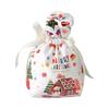 Christmas Gift Bag with Drawstring Reusable Candy Bag for Treats Cookie Goodies Xmas Eve Fruit Storage Bag with Santa Snowman Deer Doll