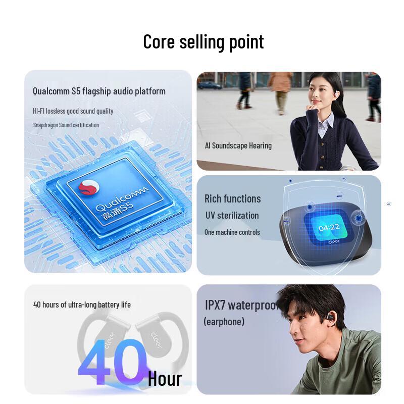 cleerARC3 Youth Edition Open-Ear AI Sport Bluetooth Headphones