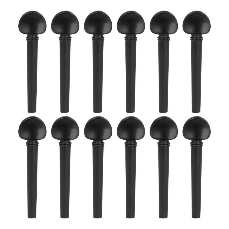 12Pcs Durable Oud Violin Tuning Pegs Replacement Natural Ebony Wood Oud Pegs Oud Parts Accessories Easy to Use 1