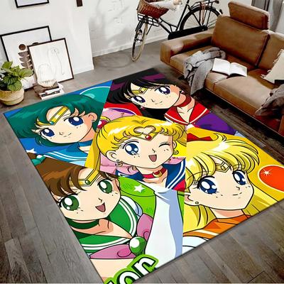 Sailor Moon Printed Area Rug Carpet for Bedroom Living Room Home Decor Rugs Mat Non Slip Mat Rug for Bedside