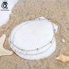 ORSA JEWELS Layered Natural Pearl Chain Anklet for Women Girl 925 Silver Fashion Summer Beach Foot Bracelet Anklets Jewelry SA50