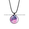 Alien Stage Anime Pendant Necklace with Time Gem on Black Rope Chain