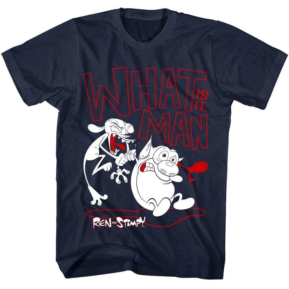 Ren and Stimpy What is it Man Men s T Shirt CArtoon 2XL