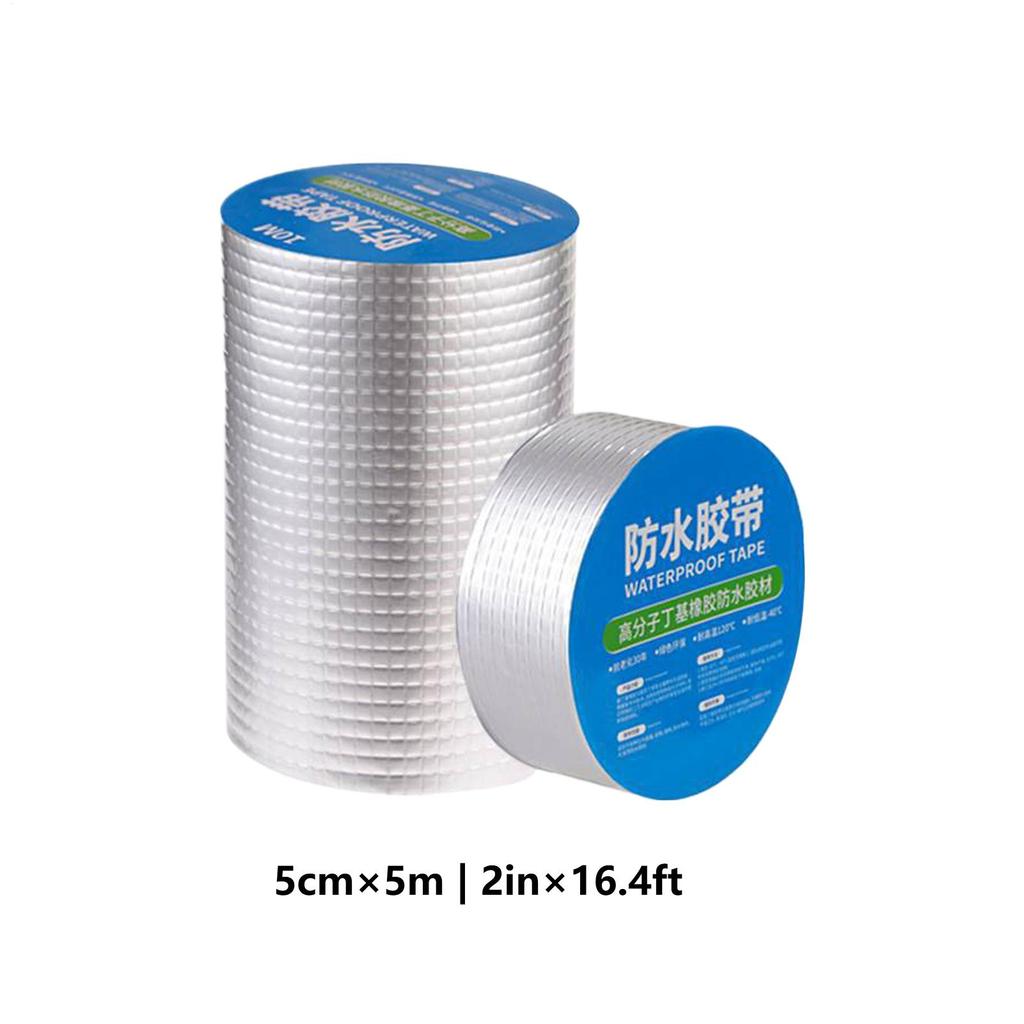 Waterproof Tape For Leaks 1.5mm Thick Aluminum Foil Patch Leak Fixing Rubber Repair Tape For RV Window Door Bathroom Pipe Roof