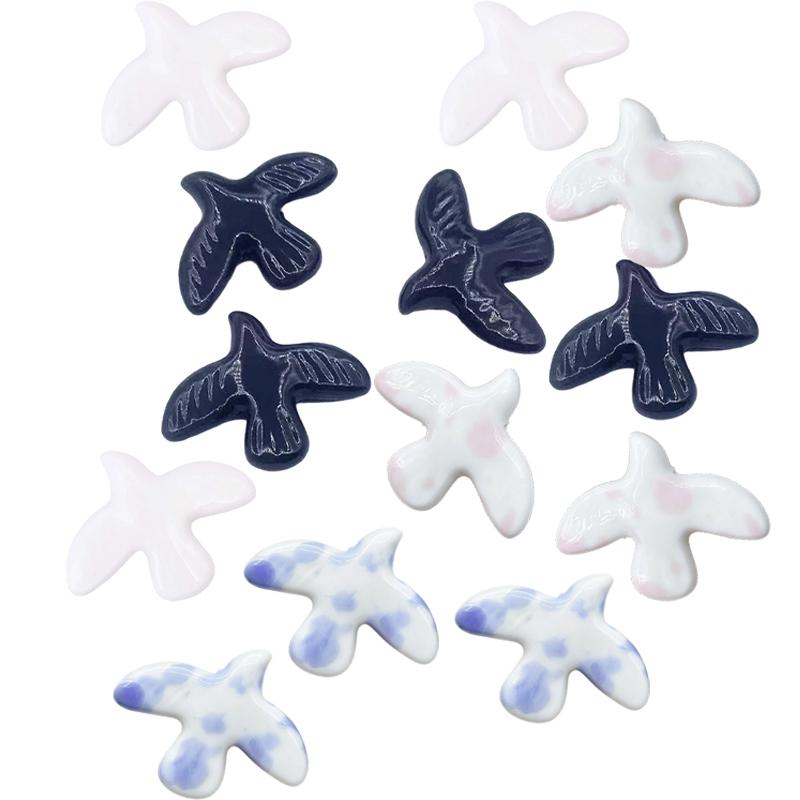 

20pcs White Pigeon Ceramic Beads for DIY Bracelet Earring Necklace Handmade Accessories Porcelain Dove Bead For Jewelry Making 1pc