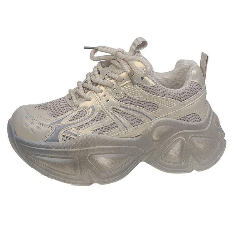 SyfIyno NEW Women's Shoes Mesh Shoes Comfy High Brand Summer Lace Up Chunky Sneaker Women's Casual Shoes