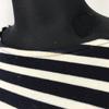 Made in Japan IENA Three-Quarter Sleeve Cotton Dress L Women Knee-Length Black/White Stripes(USED)