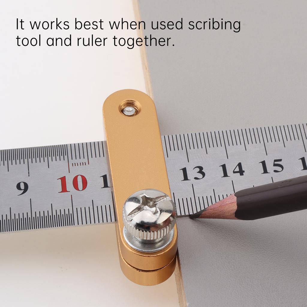 Aluminum Alloy Ruler Positioning Block, Multifunctional Scribing Locator for Woodworking and DIY Marking Work