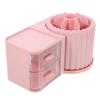 360° Rotating Makeup Brush Holder Large Capacity Multiple Compartments Makeup Organizer Simple Design Durable Cream