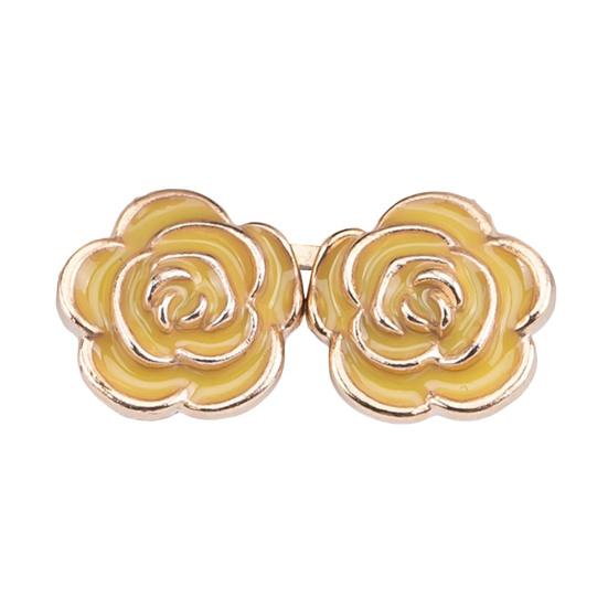 1 Pair Rose Waist Tightener Pins, No-sew Pants Waist Tighteners, Detachable Metal Flower Waist Pins for for Jeans Skirts