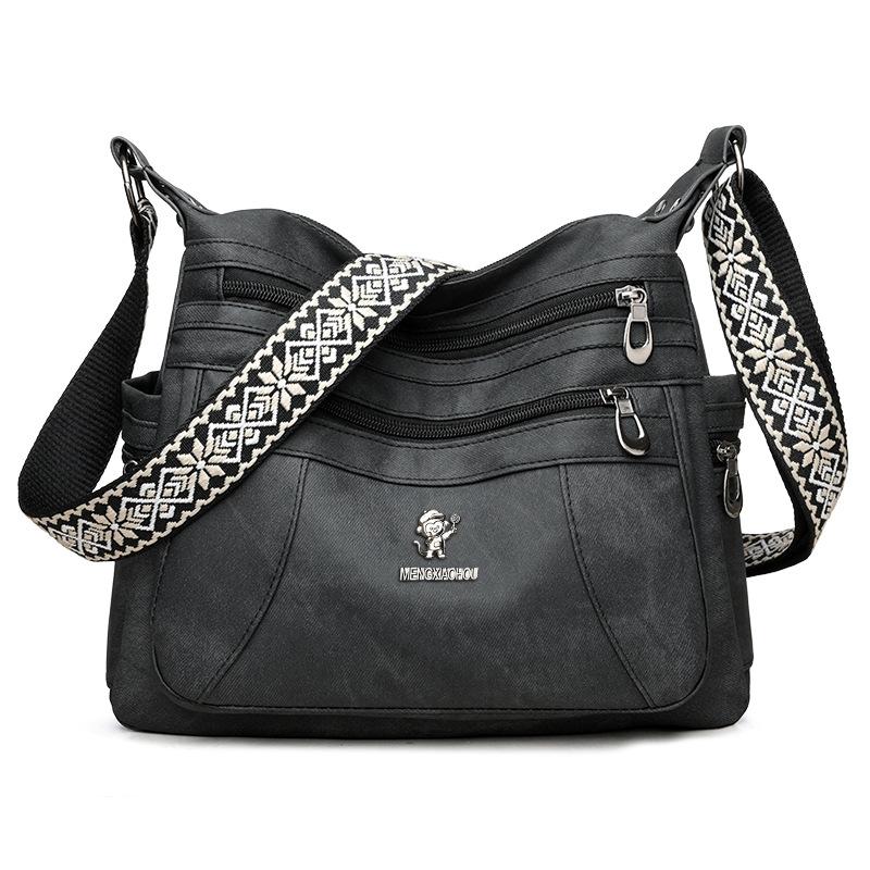 

Простая и ретро женская сумка на одно плечо, стильная и легкая сумка для мамы среднего возраста, сумка кроссбоди для работы чёрный