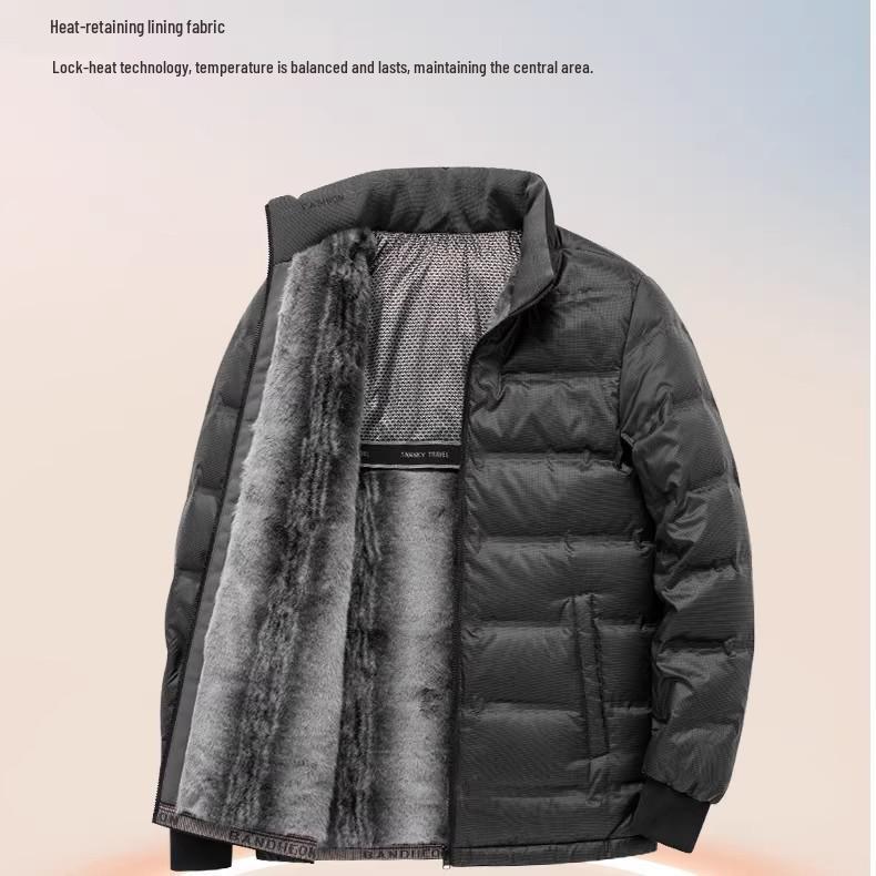 Men's 2025 Model Business Detachable Fleece-Lined Down Jacket for Winter Cold Protection Model 9888