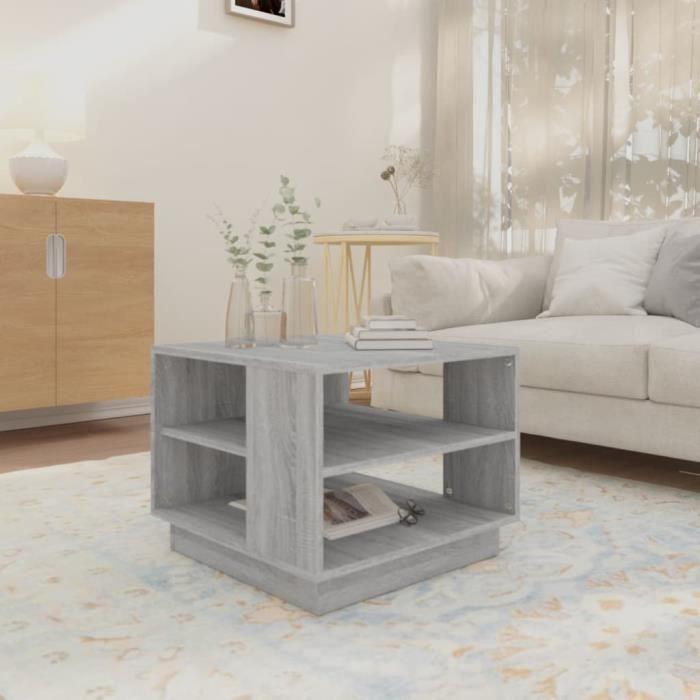 VidaXL Table basse Sonoma gris 55 x 55 x 43 cm Aggloméré
