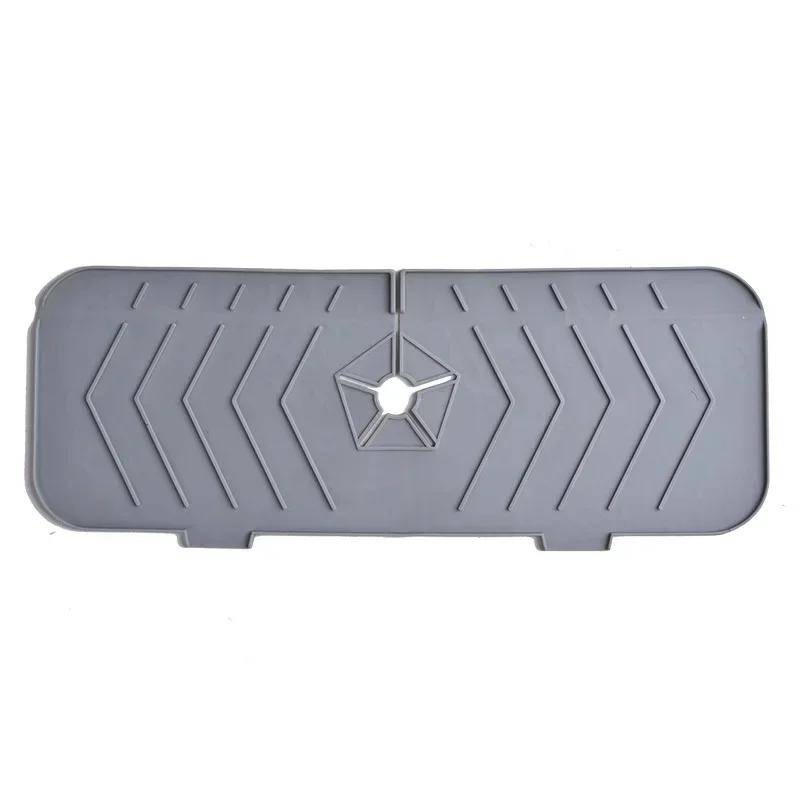 Square Silicone Faucet Mat Sink Splash Pad Countertop Protector Bathroom Mats Water Ripples Kitchen Faucet Water Catcher Mat