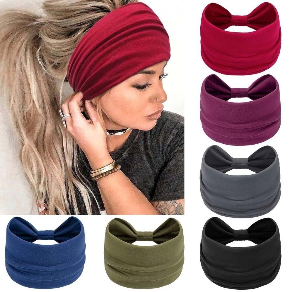 6 PCS Euro-American Style Sports Headband Hip-hop Printed Elastic Hairband Women