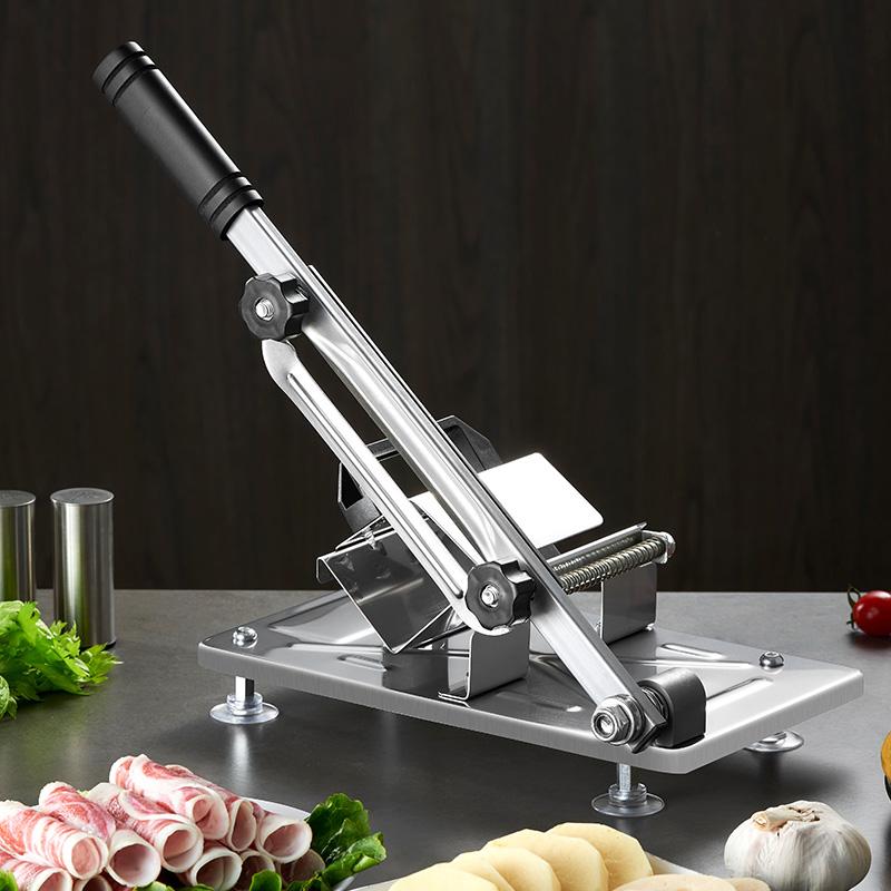 GIANXI Mutton Roll Slicer Stainless Steel Manual Cutting Rice Cake Frozen Beef Slicer Commercial Meat Planing Artifact
