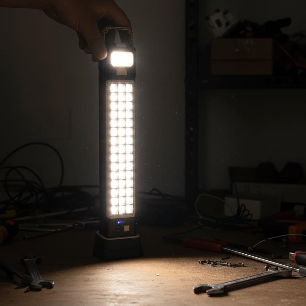 USB Rechargeable Solar-Powered Lamp Magnetic Base Work Light USB-C Flashlight  Multi-Function