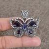 Amethyst Gemstone Handmade 925 Sterling Silver Jewelry Pendant 1.65" KKG-81